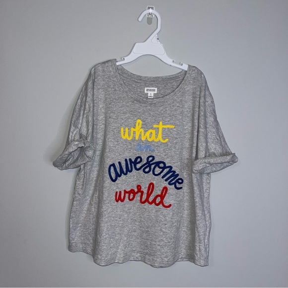 Gymboree Gray and Yellow “What Awesome World” Short Sleeve Tee - Picture 1 of 4